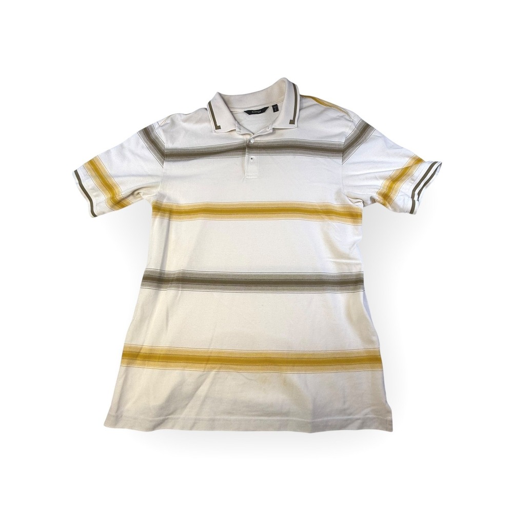 RADMOR Mens Striped Short Sleeve Pima‎ Cotton Elastane Polo Shirt Size L
